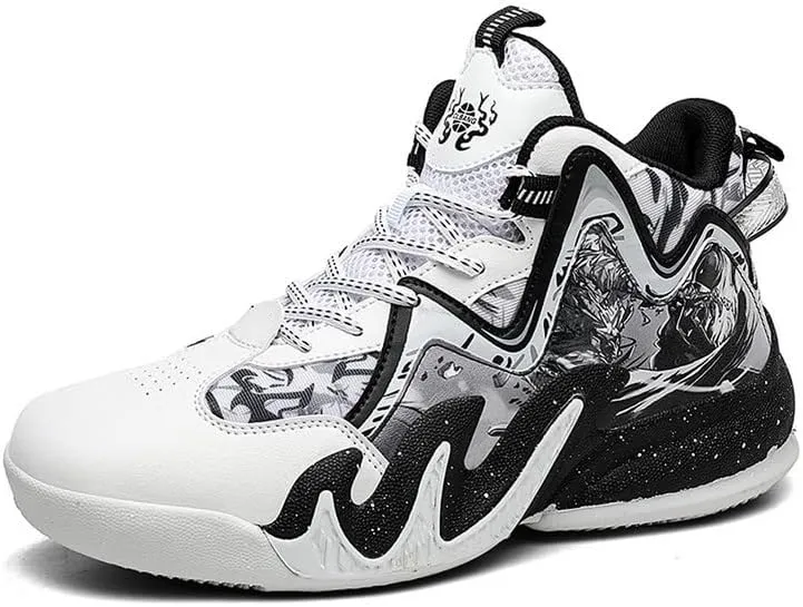 DHOVOR Men's Women's Basketball Shoes, Youth High Top Fashion Basketball Sneakers, Anti Slip Basketball Trainers, Sports Shoes for Mens Outdoor and Indoor
