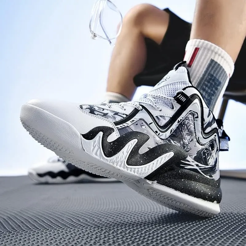 DHOVOR Men's Women's Basketball Shoes, Youth High Top Fashion Basketball Sneakers, Anti Slip Basketball Trainers, Sports Shoes for Mens Outdoor and Indoor