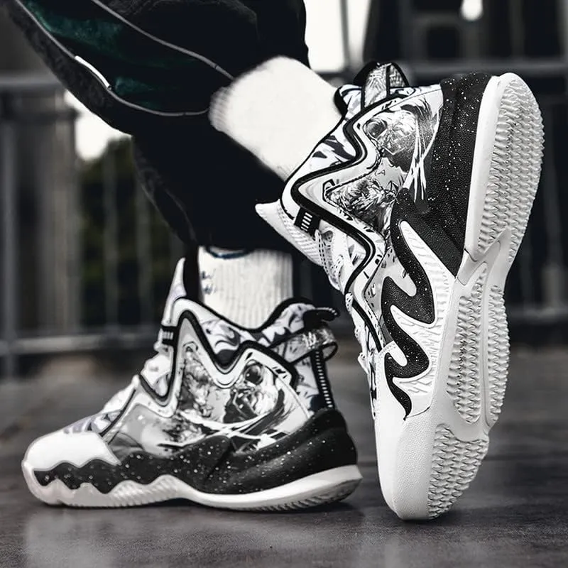 DHOVOR Men's Women's Basketball Shoes, Youth High Top Fashion Basketball Sneakers, Anti Slip Basketball Trainers, Sports Shoes for Mens Outdoor and Indoor