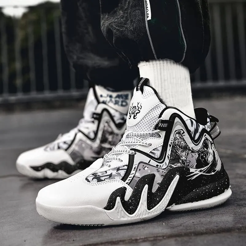 DHOVOR Men's Women's Basketball Shoes, Youth High Top Fashion Basketball Sneakers, Anti Slip Basketball Trainers, Sports Shoes for Mens Outdoor and Indoor