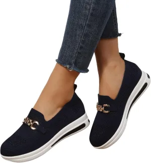Eduavar Sneakers for Women Trendy, Sneakers for Women Walking Shoes Slip On Shoes Wedge Platform Sneakers Workout Gym Shoes