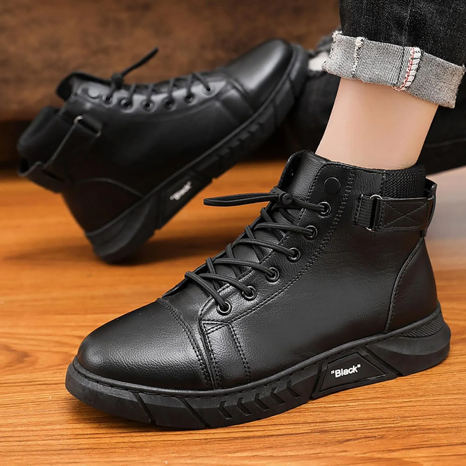 Fashion Sneakers Casual Shoe for Men Custom All Hight Top Synthetic PU Leather Sneakers Casual Shoes Manufacturer for