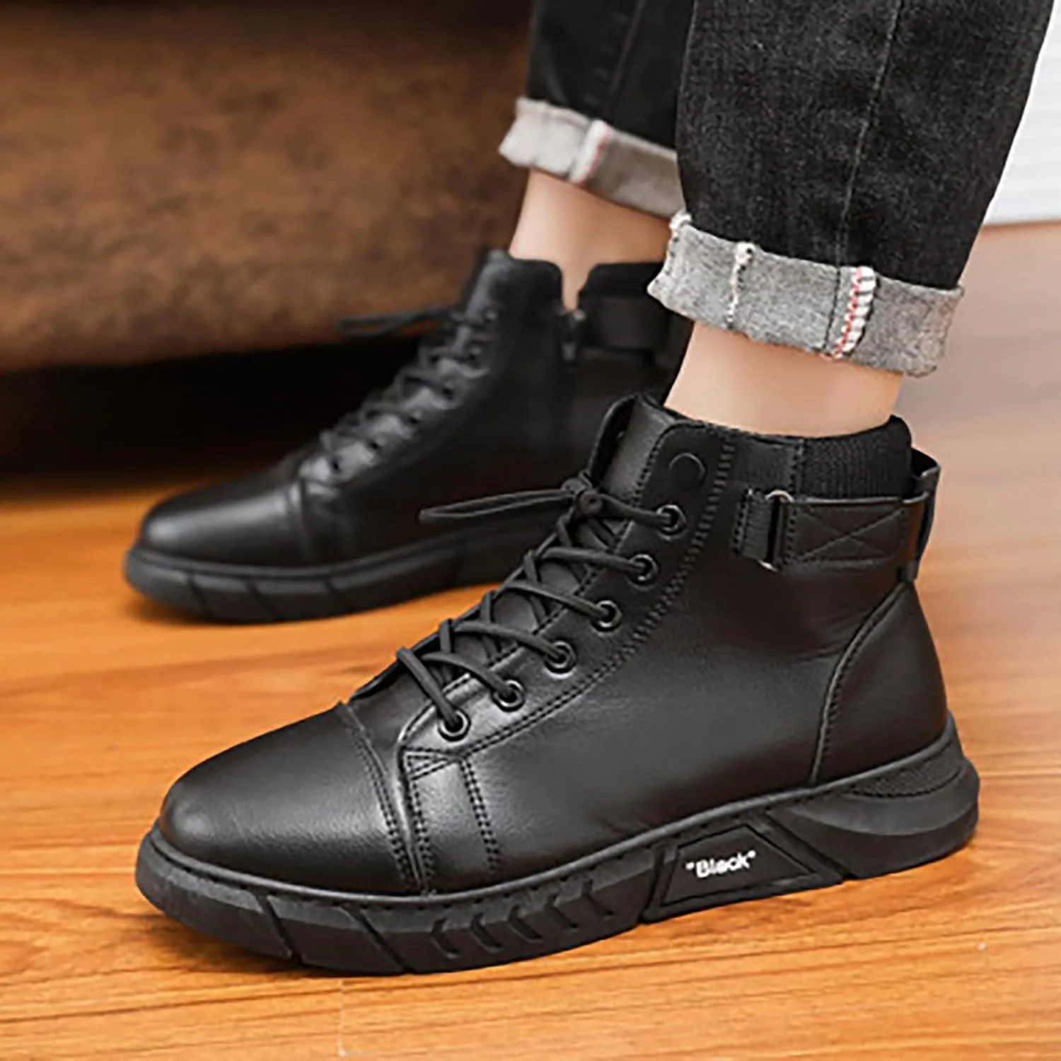 Fashion Sneakers Casual Shoe for Men Custom All Hight Top Synthetic PU Leather Sneakers Casual Shoes Manufacturer for