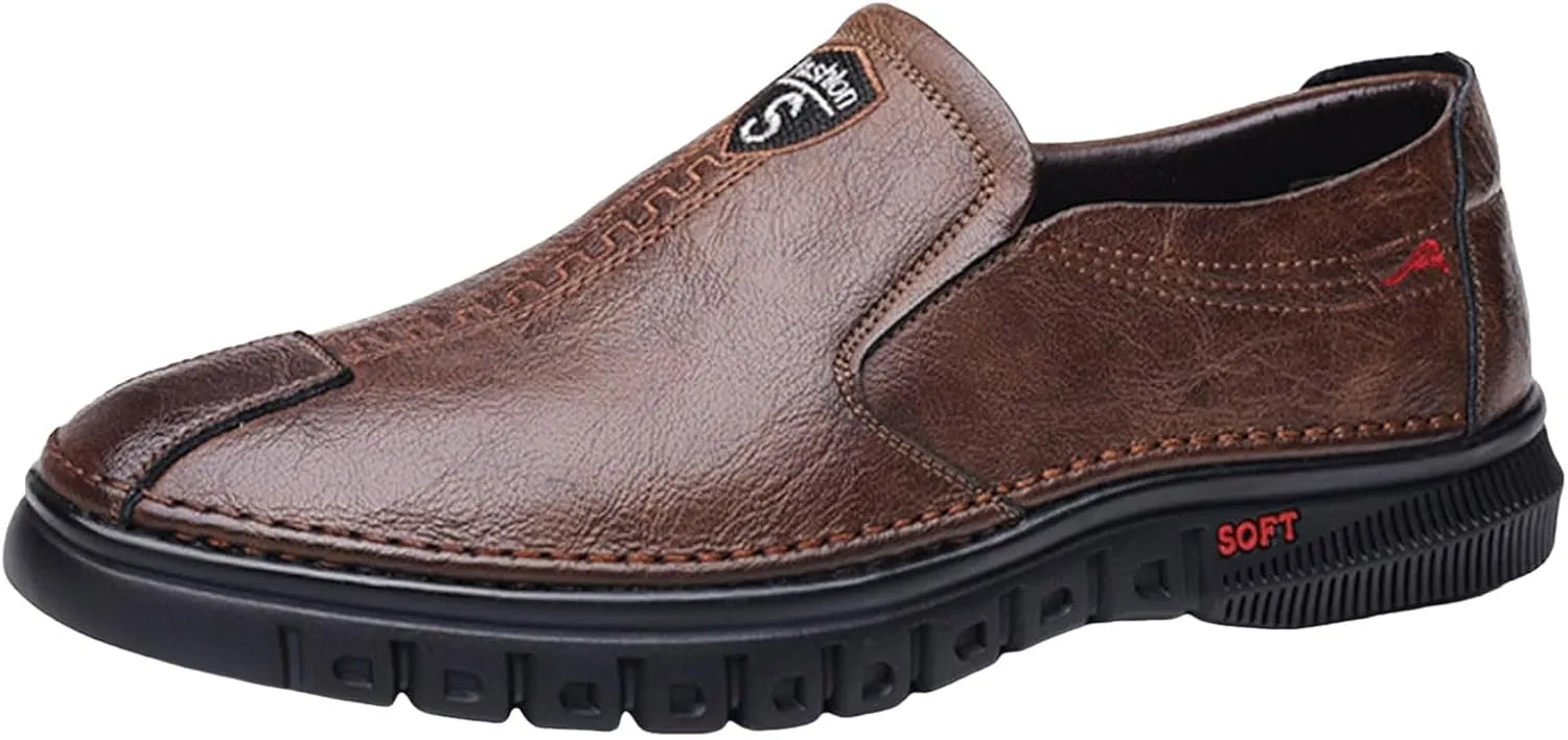 Fashion Sneakers Casual Shoe for Men Men's Fashionable Flat Soled Business Leather Soft Soled Slip On Casual Shoes