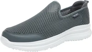 Fashion Summer Men Breathable Mesh Lightweight Comfortable Casual Shoes Tops Mens Sneaker (Grey, 10.5)