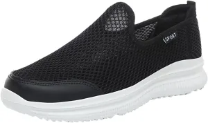 Fashion Summer Men Breathable Mesh Shallow Lace Up Casual Shoes Tops Mens Sneaker (White, 8.5)