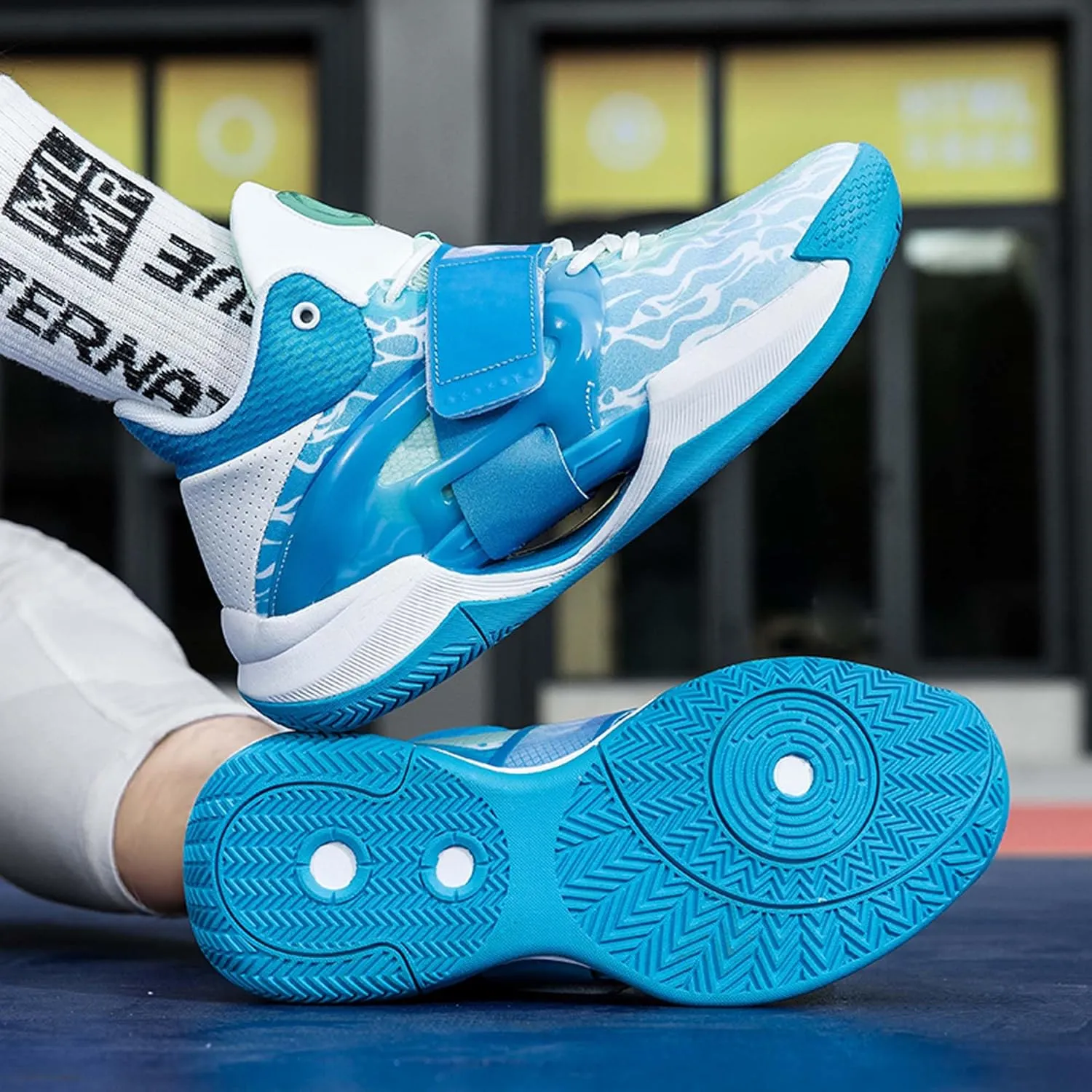 Fluorescent Basketball Shoes Neutral Basketball Shoes Men's Basketball Shoes Outdoor Sports High-top Glowing Basketball Shoes