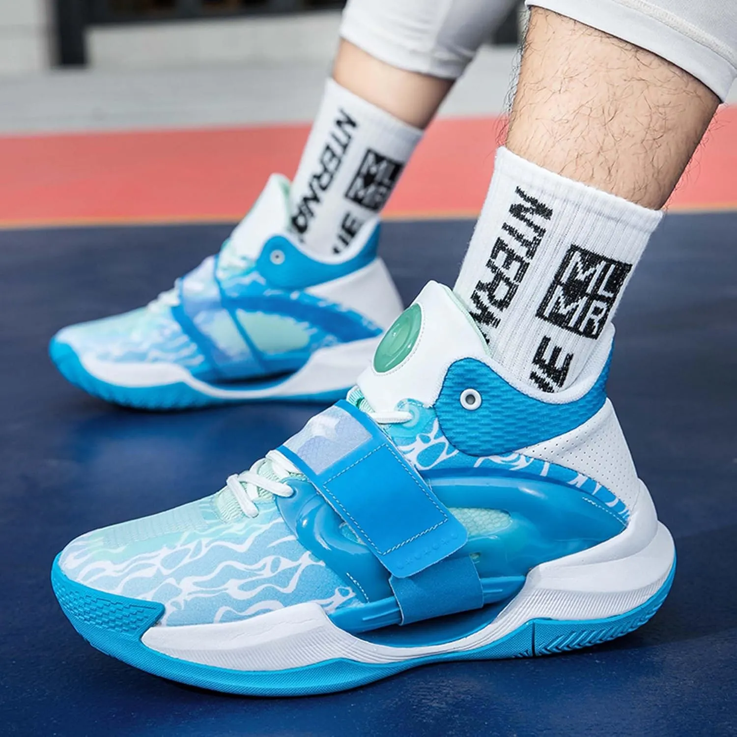 Fluorescent Basketball Shoes Neutral Basketball Shoes Men's Basketball Shoes Outdoor Sports High-top Glowing Basketball Shoes