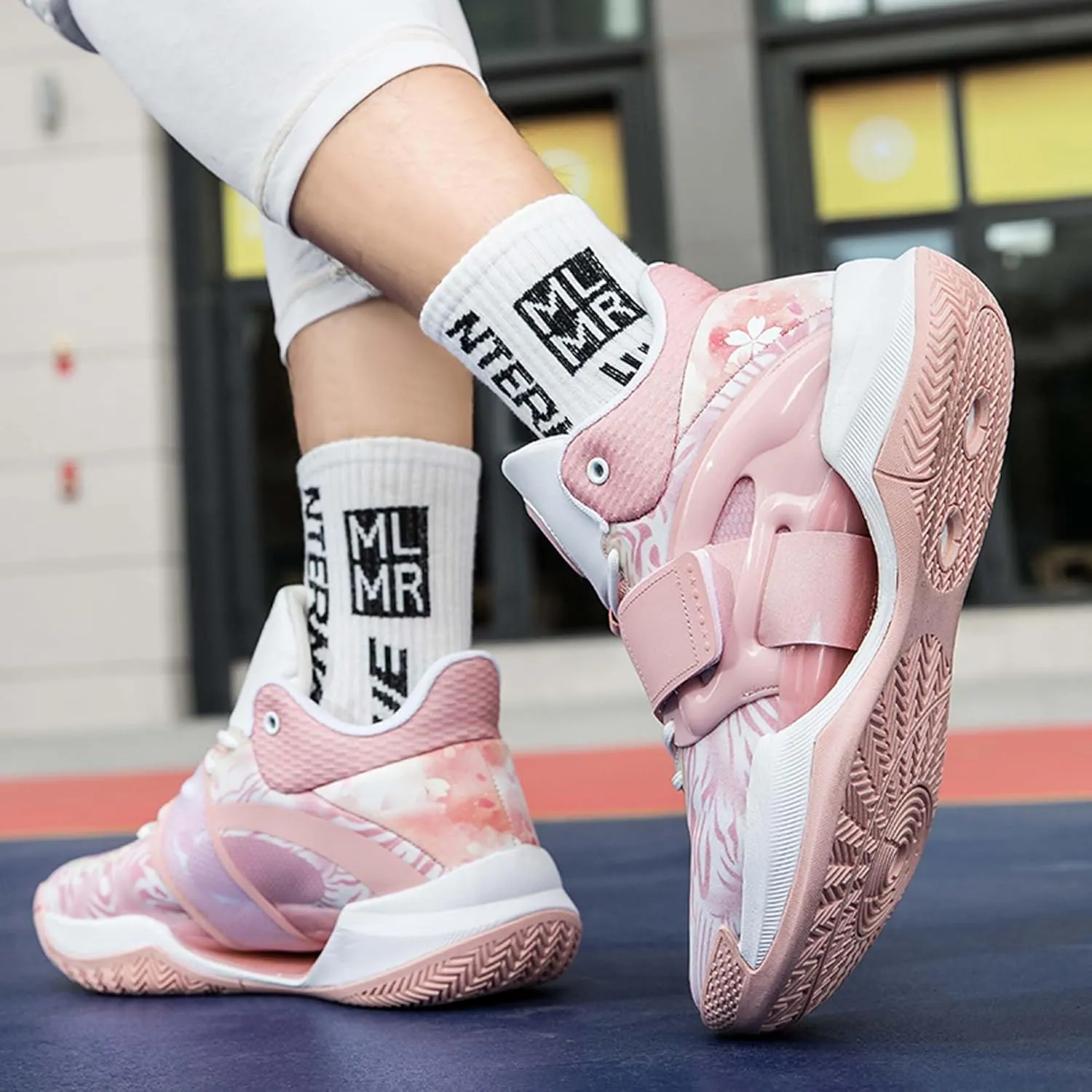 Fluorescent Basketball Shoes Neutral Basketball Shoes Men's Basketball Shoes Outdoor Sports High-top Glowing Basketball Shoes