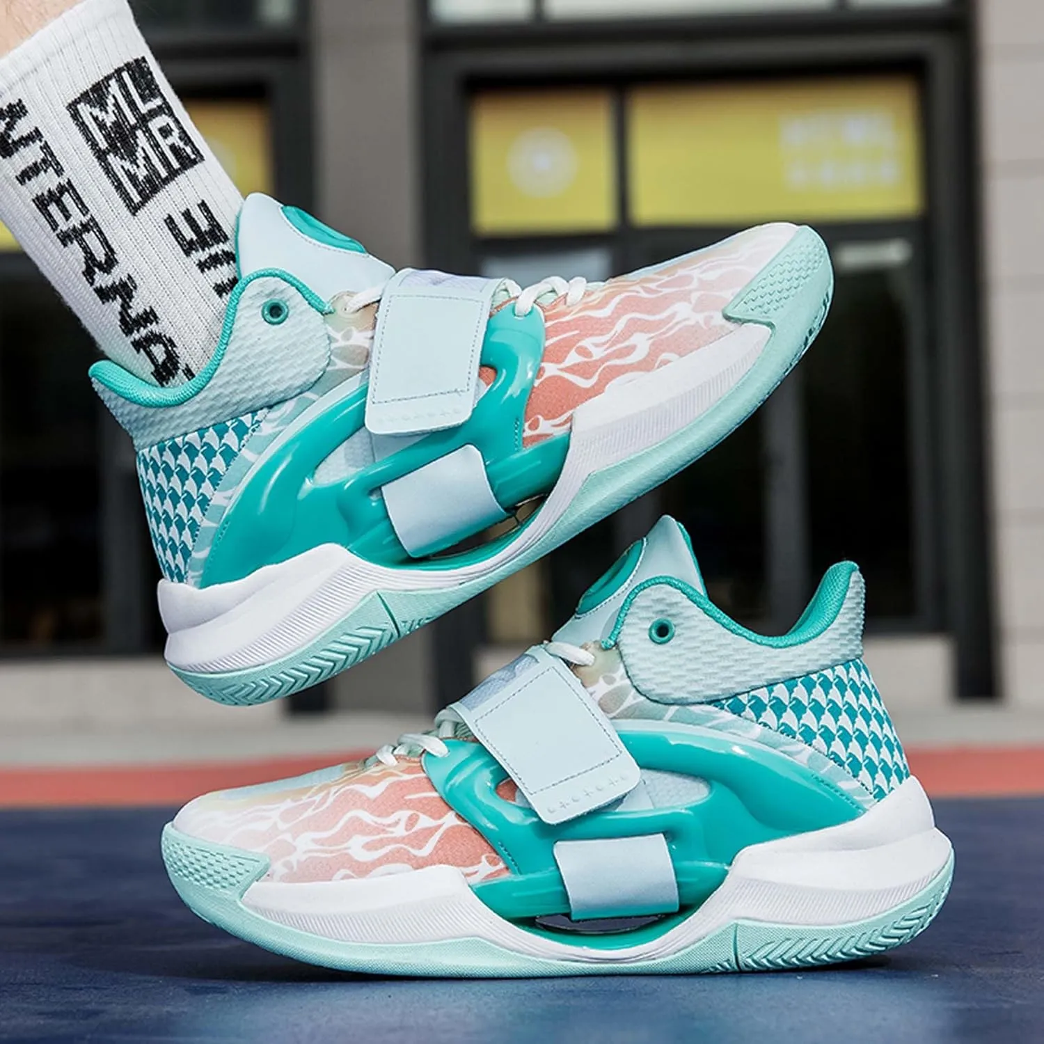 Fluorescent Basketball Shoes Neutral Basketball Shoes Men's Basketball Shoes Outdoor Sports High-top Glowing Basketball Shoes