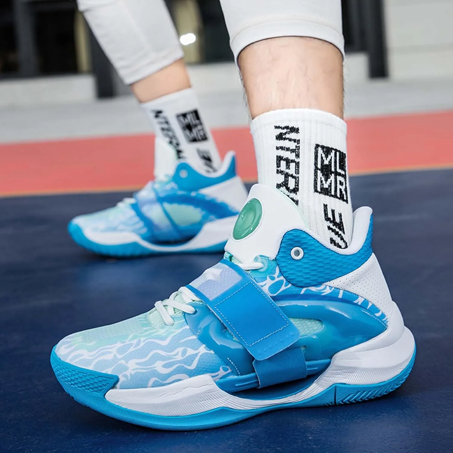 Fluorescent Basketball Shoes Neutral Basketball Shoes Men's Basketball Shoes Outdoor Sports High-top Glowing Basketball Shoes