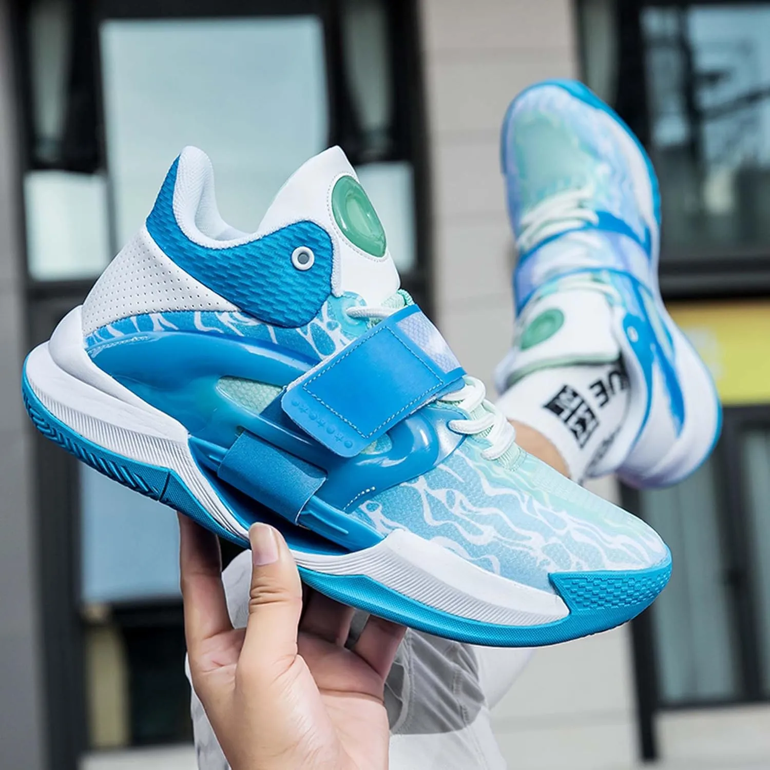 Fluorescent Basketball Shoes Neutral Basketball Shoes Men's Basketball Shoes Outdoor Sports High-top Glowing Basketball Shoes