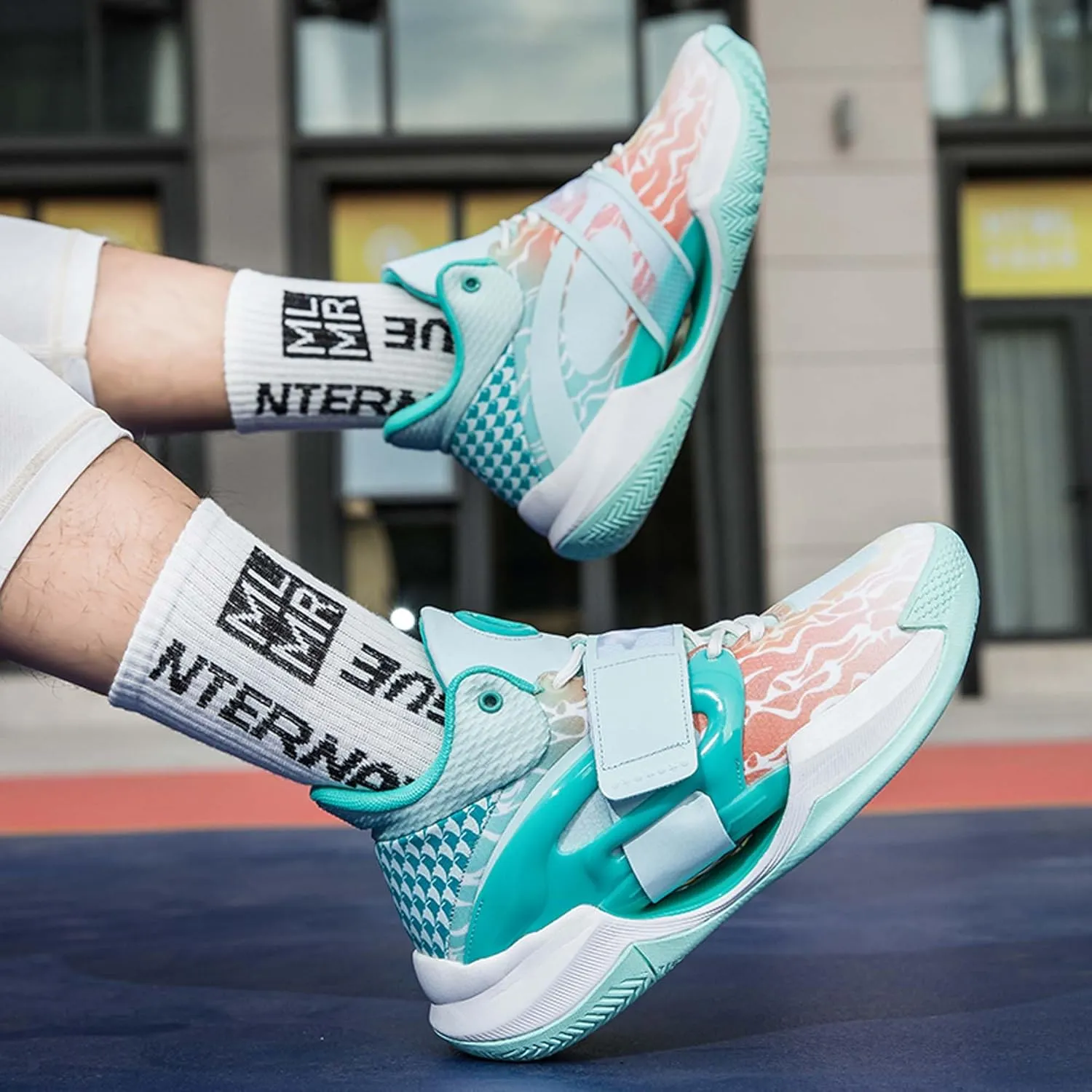 Fluorescent Basketball Shoes Neutral Basketball Shoes Men's Basketball Shoes Outdoor Sports High-top Glowing Basketball Shoes