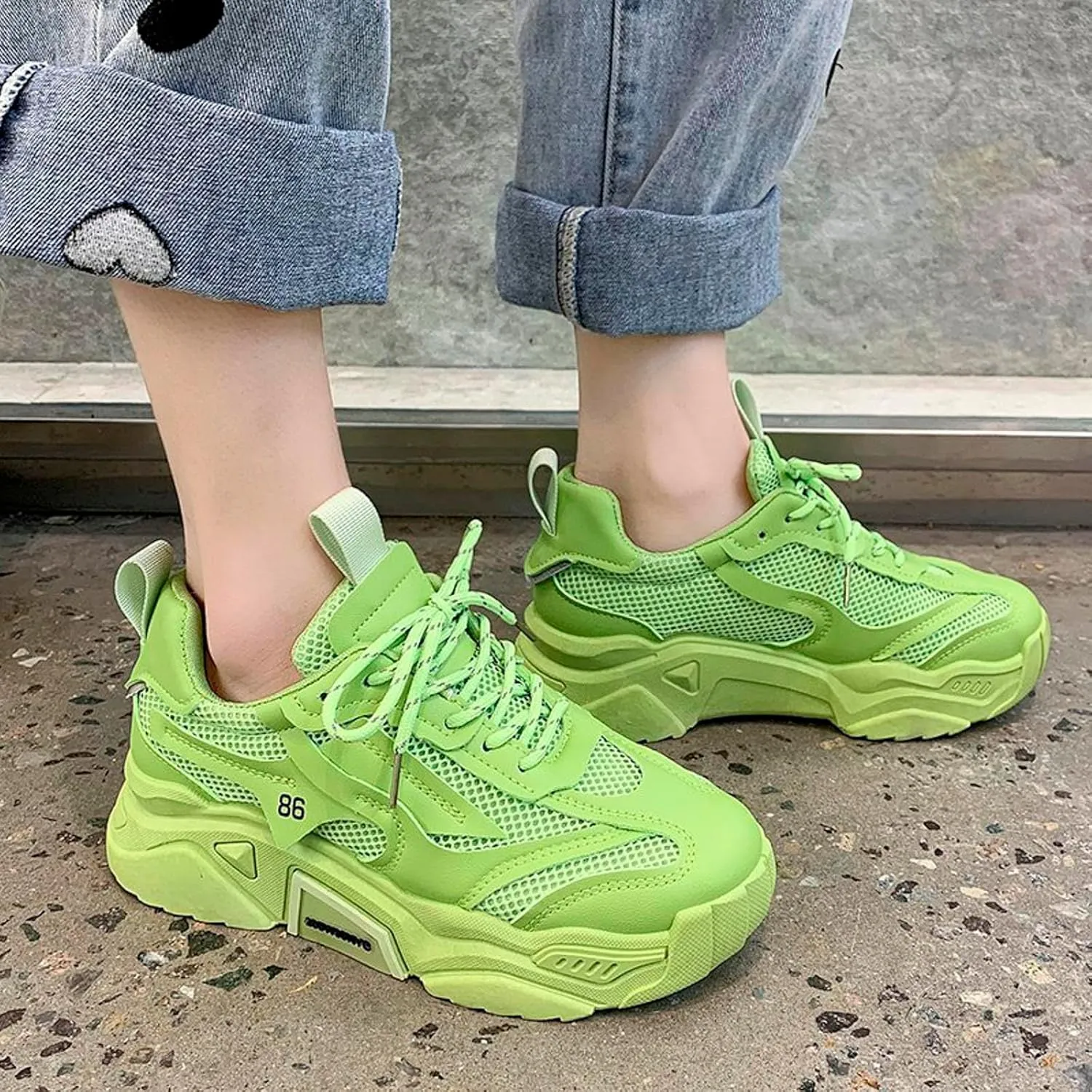 Flying Weaving Sneakers Women Fall and Winter Fashion Round Head Lace Up Casual Shoes Thick Bottom Men Water Shoe