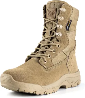 FREE SOLDIER Womens Tactical Boots 8 Inches Lightweight Combat Boot Durable Military Work Outdoors Boots Desert Boot for Women