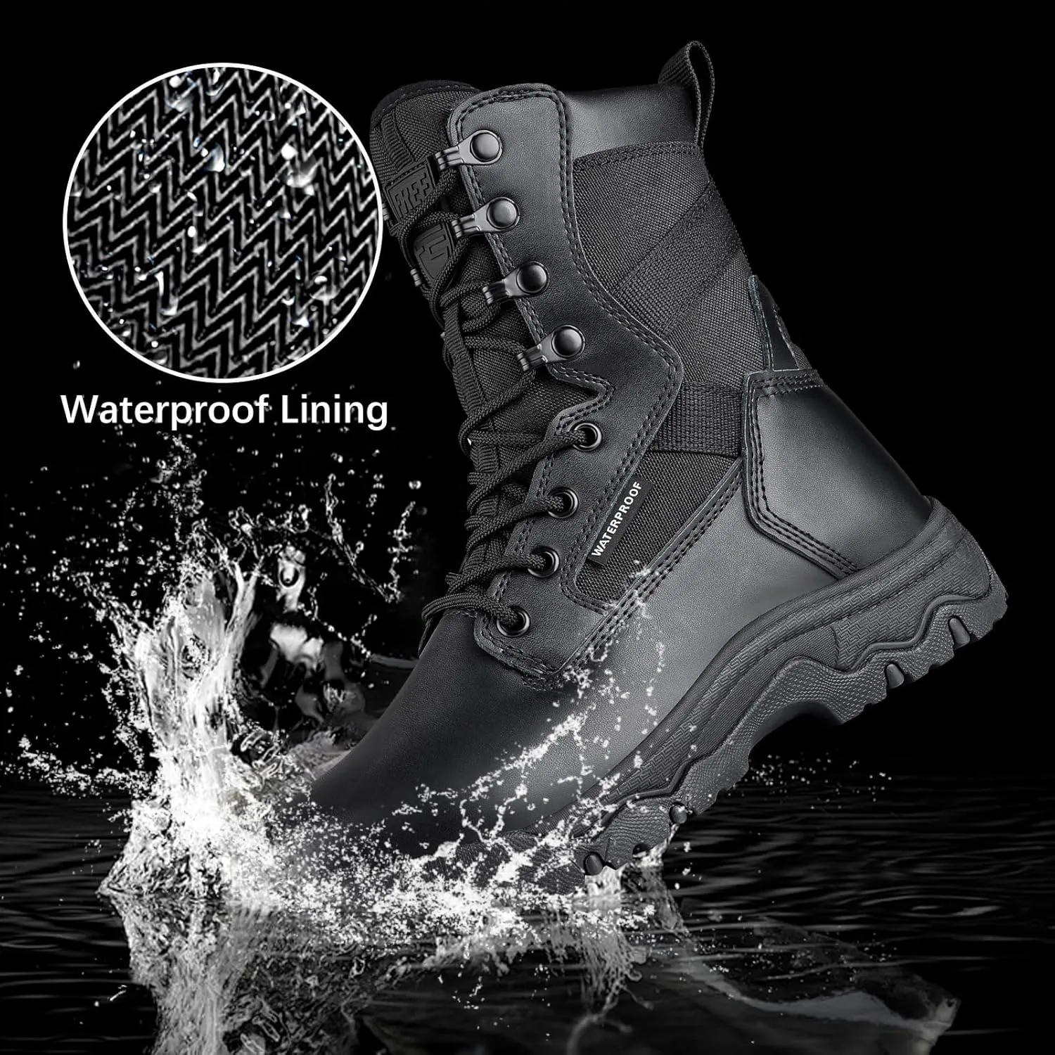 FREE SOLDIER Womens Tactical Boots 8 Inches Lightweight Combat Boot Durable Military Work Outdoors Boots Desert Boot for Women