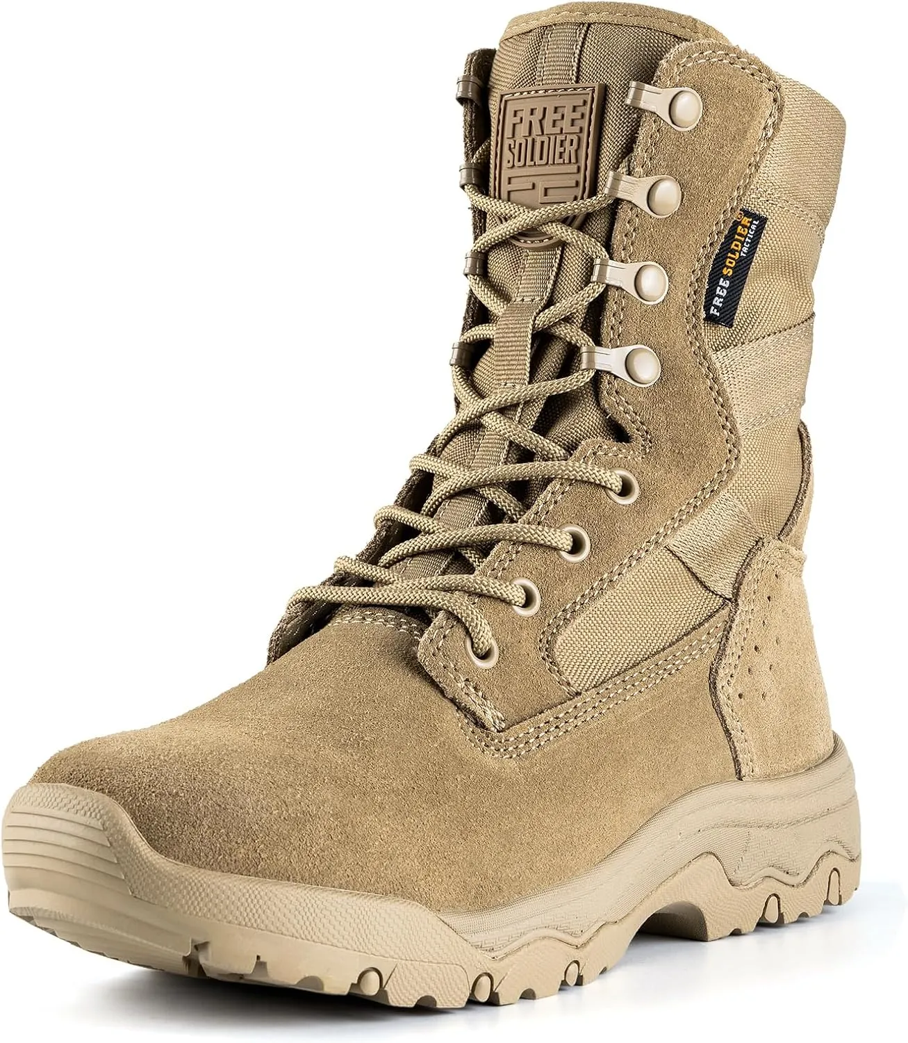 FREE SOLDIER Womens Tactical Boots 8 Inches Lightweight Combat Boot Durable Military Work Outdoors Boots Desert Boot for Women