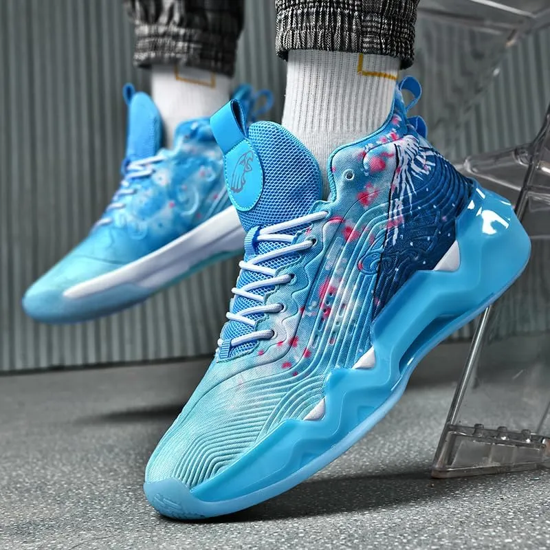 High Top Womens Mens Basketball Shoes Breathable Non Slip Outdoor Graffiti Sports Shoes Fashion Unisex Running Sneakers