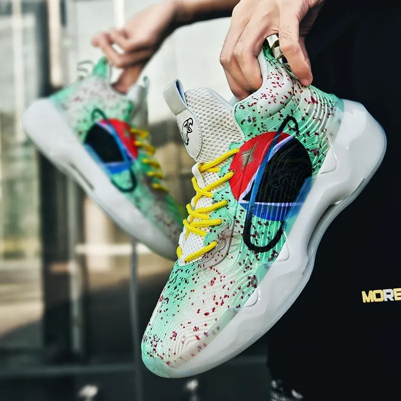 High Top Womens Mens Basketball Shoes Breathable Non Slip Outdoor Graffiti Sports Shoes Fashion Unisex Running Sneakers