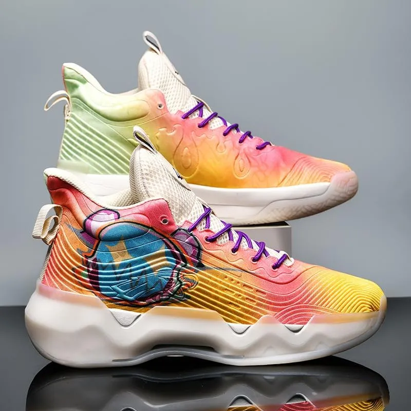High Top Womens Mens Basketball Shoes Breathable Non Slip Outdoor Graffiti Sports Shoes Fashion Unisex Running Sneakers