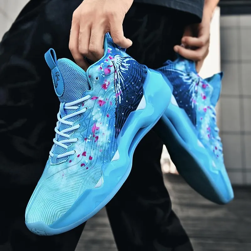 High Top Womens Mens Basketball Shoes Breathable Non Slip Outdoor Graffiti Sports Shoes Fashion Unisex Running Sneakers