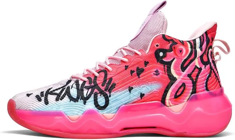 High Top Womens Mens Basketball Shoes Breathable Non Slip Outdoor Graffiti Sports Shoes Fashion Unisex Running Sneakers