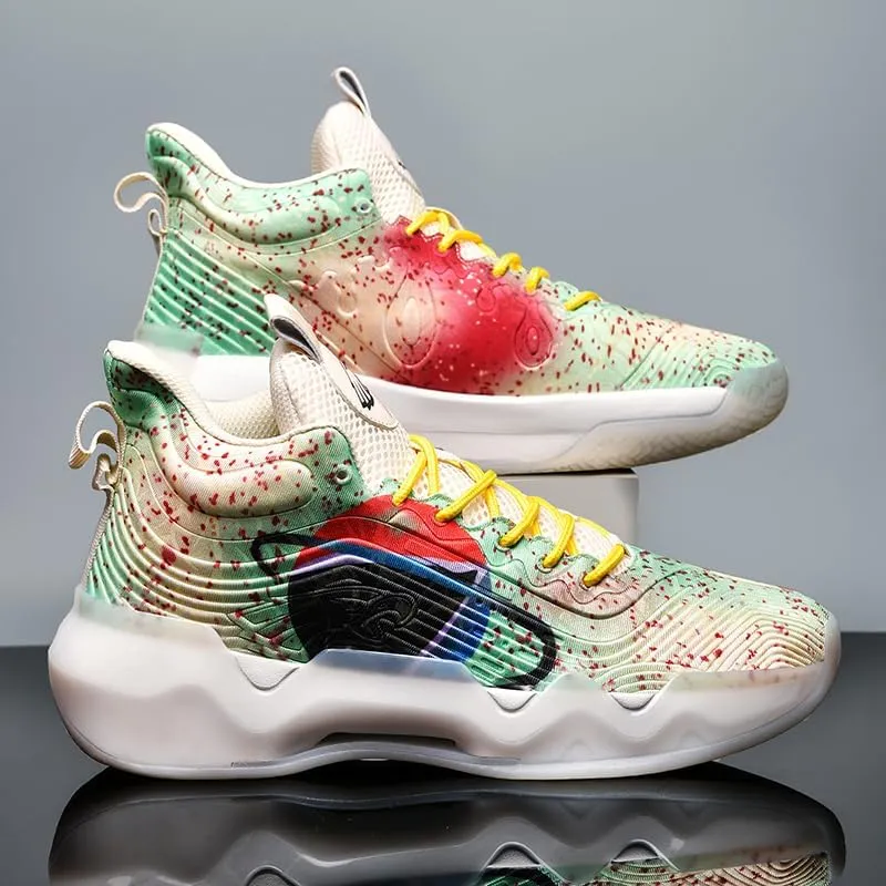 High Top Womens Mens Basketball Shoes Breathable Non Slip Outdoor Graffiti Sports Shoes Fashion Unisex Running Sneakers