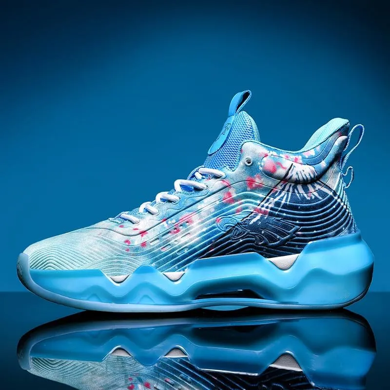 High Top Womens Mens Basketball Shoes Breathable Non Slip Outdoor Graffiti Sports Shoes Fashion Unisex Running Sneakers