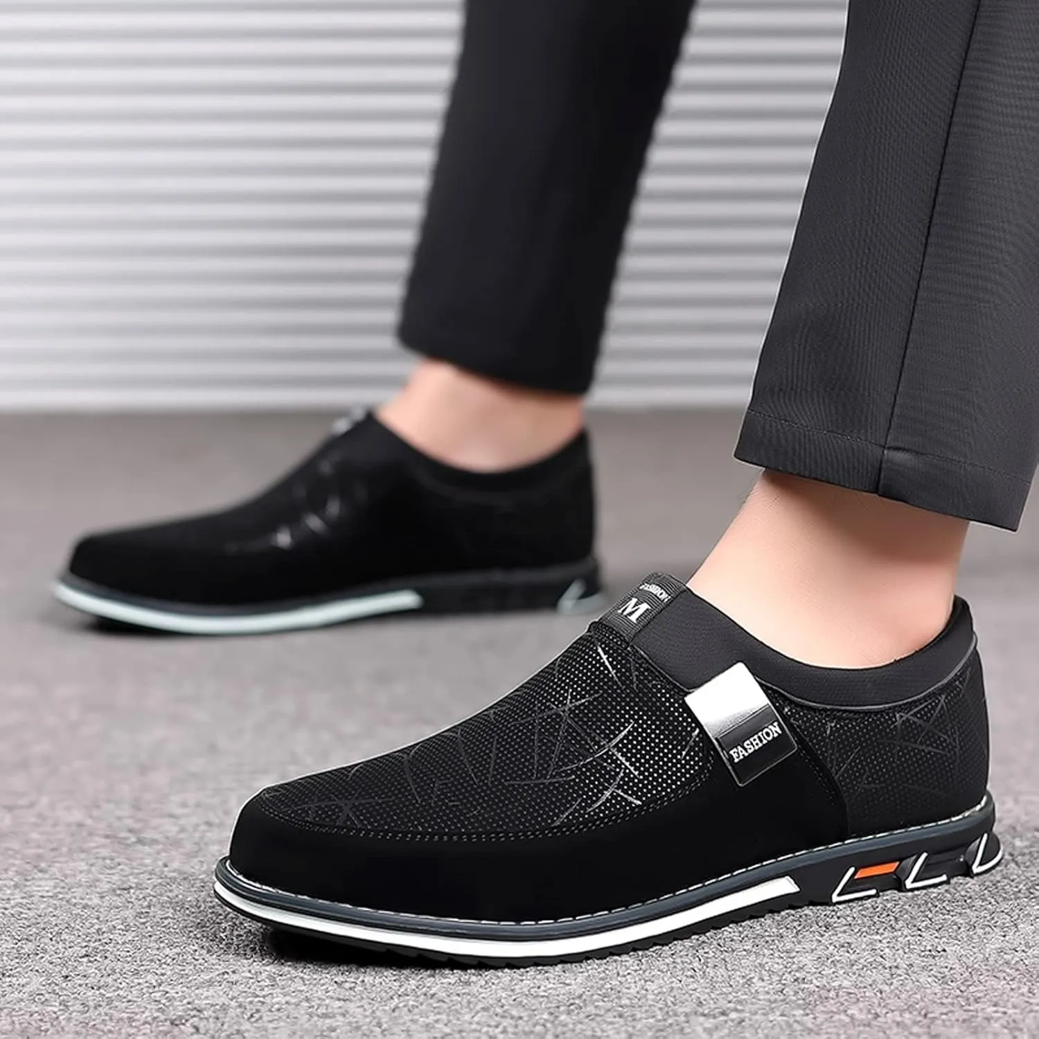 Jogging Walking Sneakers for Men Lightweight Breathable Slip on Running Shoe Men's Lightweight Cushion Sneakers