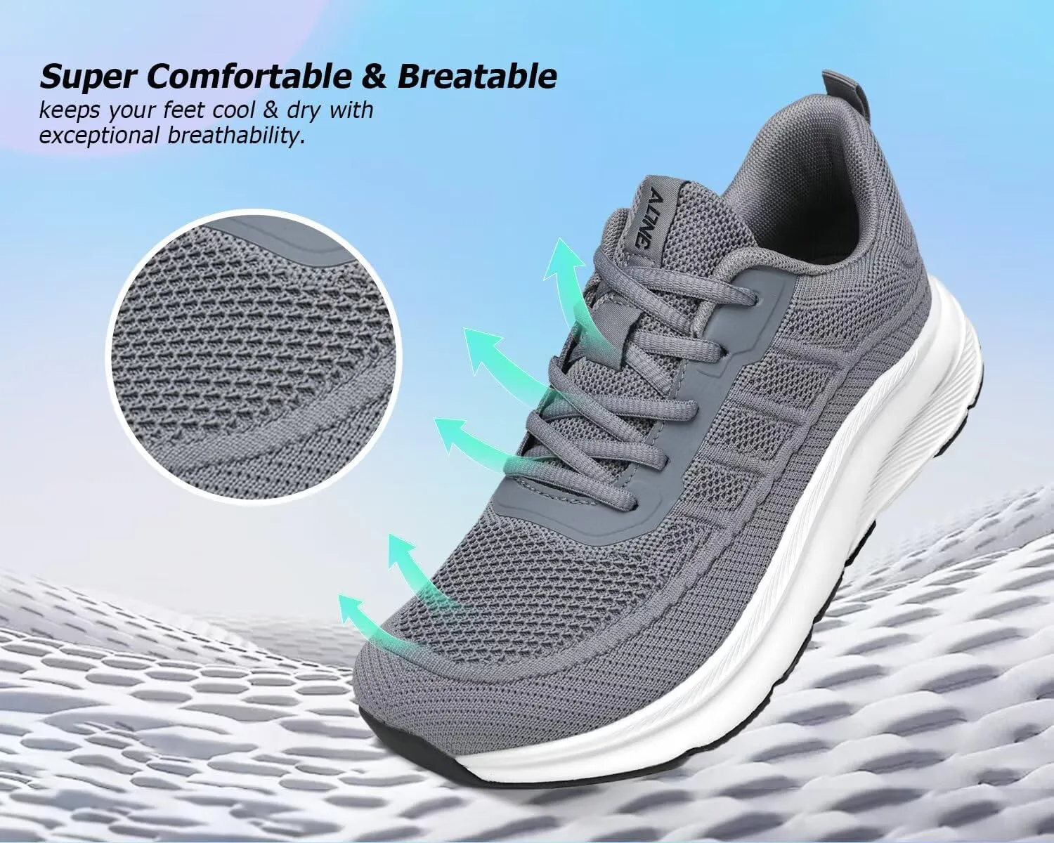 KDN Men's Wide Toe Box Shoes Cushioned Road Running Shoes Non Slip Mens Walking Sneakers for Wide Feet Comfortable Athletic Gym Workout Shoes Wide Width