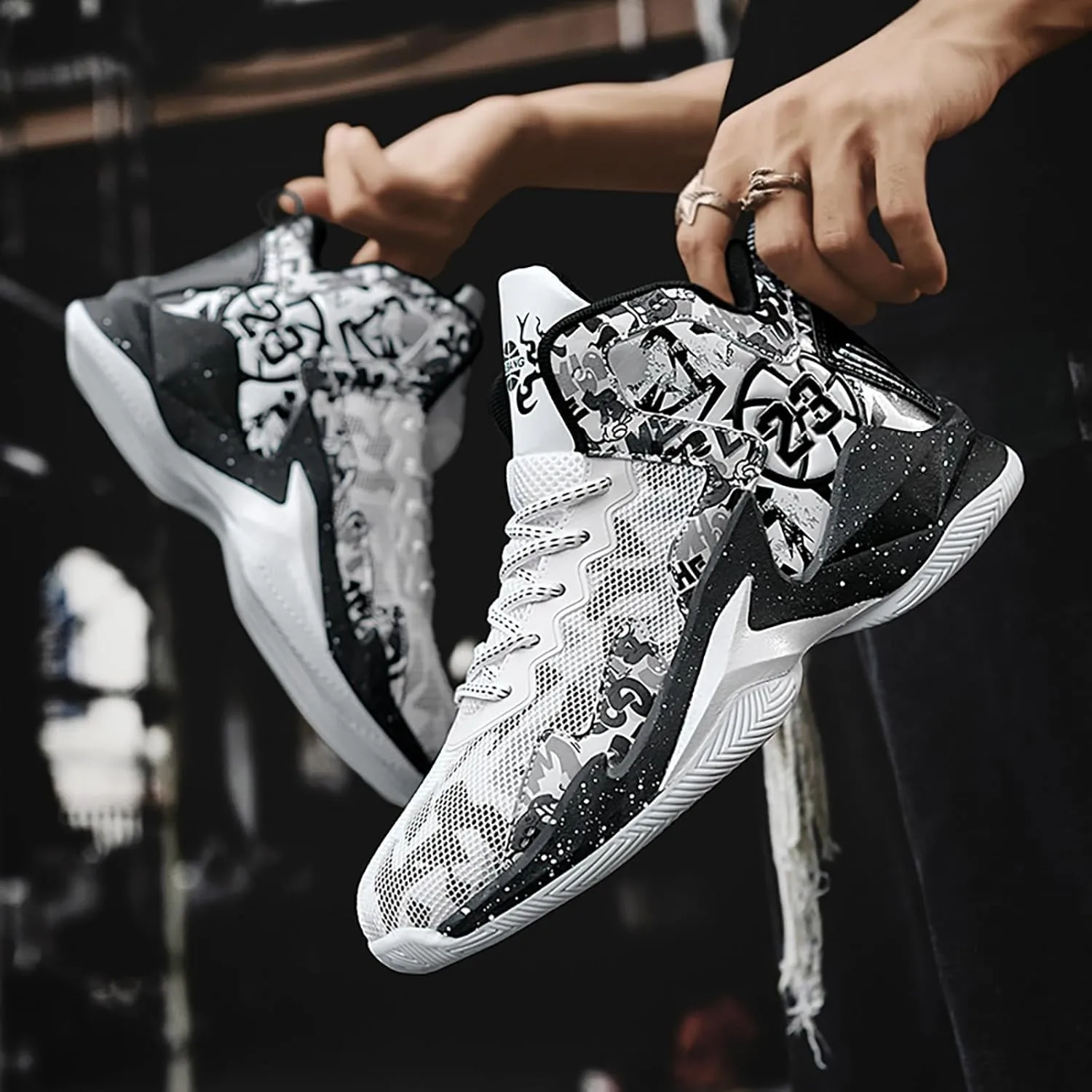 Kids Basketball Shoes High Top Youth Fashion Sneakers Girls Casual Sports Basketball Shoes Breathable Comfortable Boys Sneakers for Big Kids