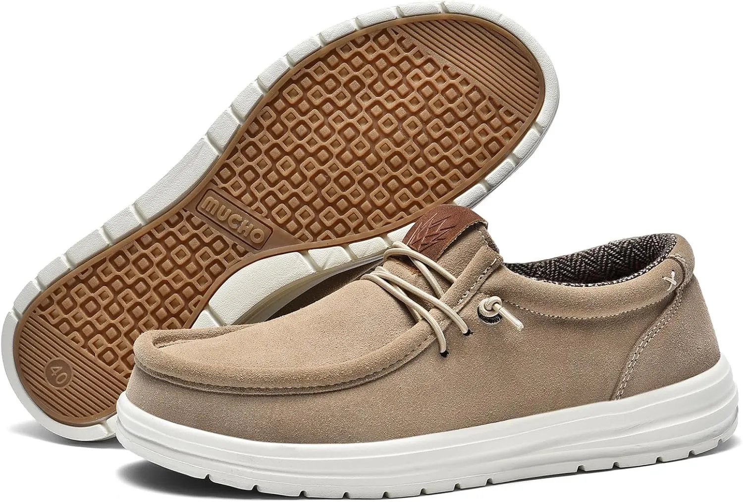 KONA & Chukka Men's Loafers Casual Slip-On Business Casual Shoes- Lightweight and Breathable Slip-On Lace Men's Suede Loafers Sneakers
