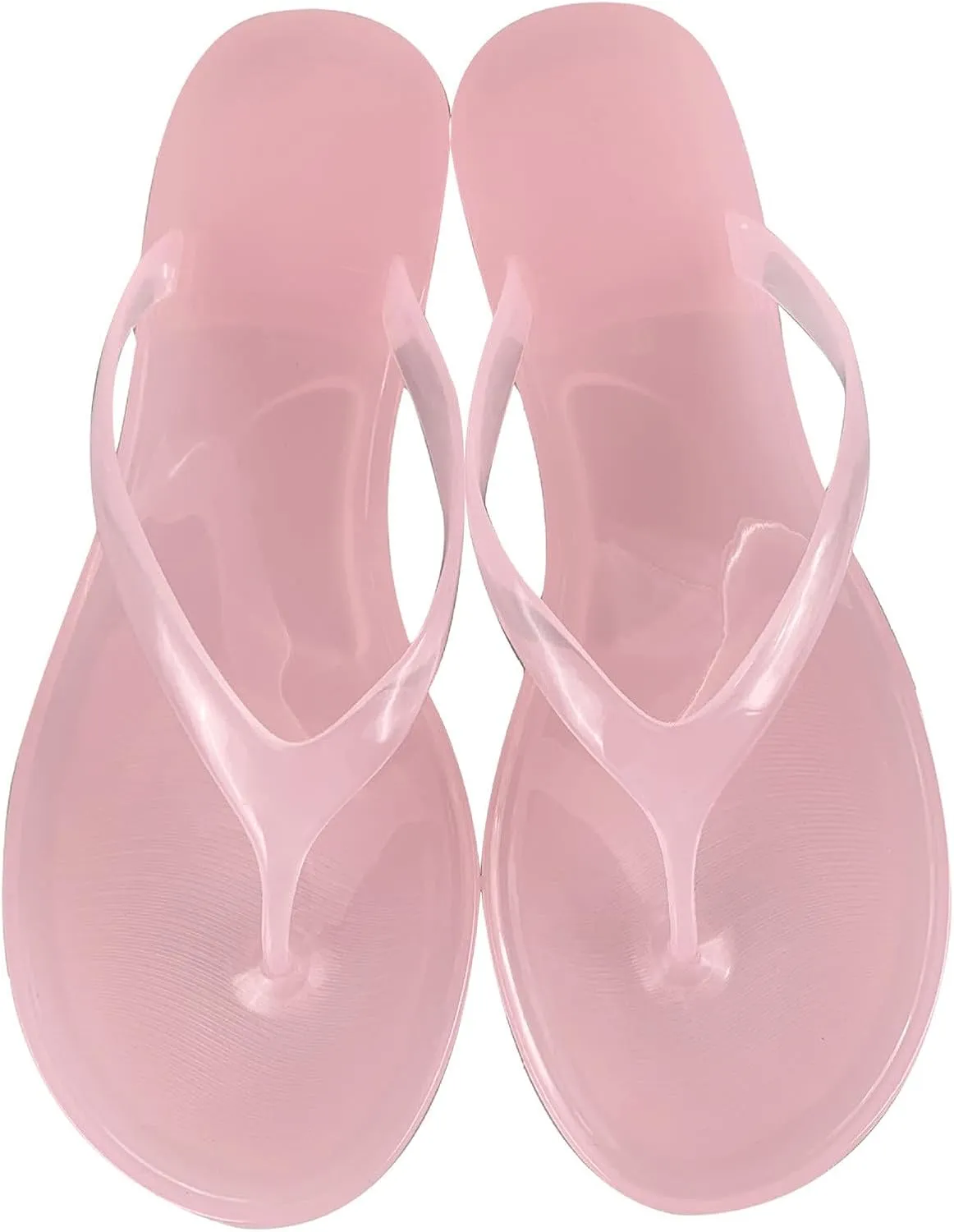 Ladies Summer Transparent Jelly Crystal Flat Bottom Toe Flip Flops Beach Sandal Slippers Womens Boot Slippers Size 6