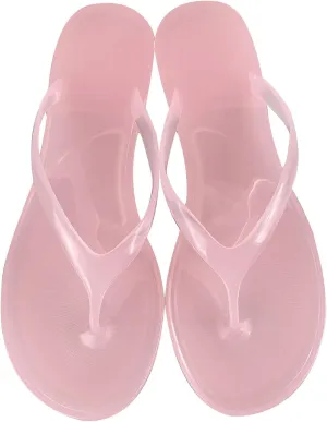 Ladies Summer Transparent Jelly Crystal Flat Bottom Toe Flip Flops Beach Sandal Slippers Womens Boot Slippers Size 6