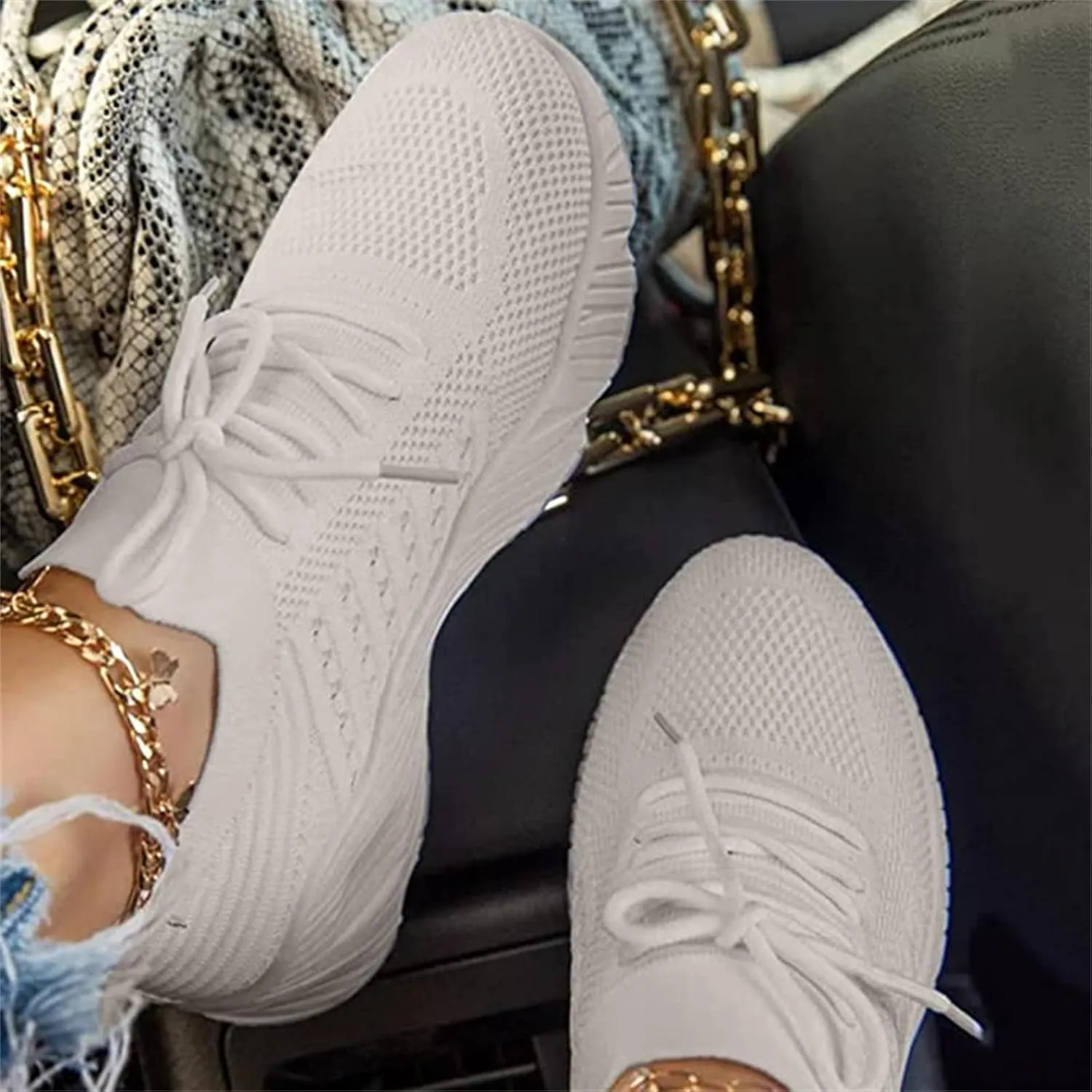 Ladmiple Shoes For Women Sneakers Slip On Walking Shoes Slip on Sock Sneakers Lady Mesh Loafers Running Tennis Shoes