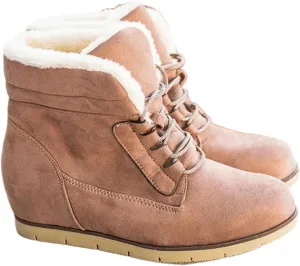 Ladmiple Snow Boots For Women Wide Faux Fur Lined Winter Warm Ankle Booties Slip On Outdoor Fashion Casual Walking Shoes
