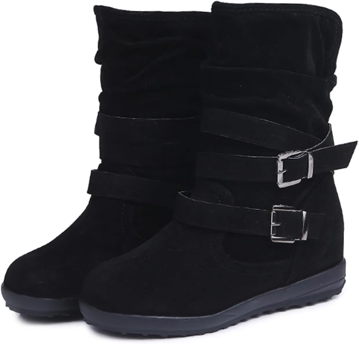 Ladmiple Snow Boots For Women Wide Width Winter Boots Slip on Fur Lined Lightweight Cold Weather Warm Ankle Booties Shoes