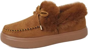 Ladmiple Winter Boots For Women 2024 Fashion Warm Fur Lined Snow Boots Outdoor Short Ankle Booties Slip On Loafers Shoes