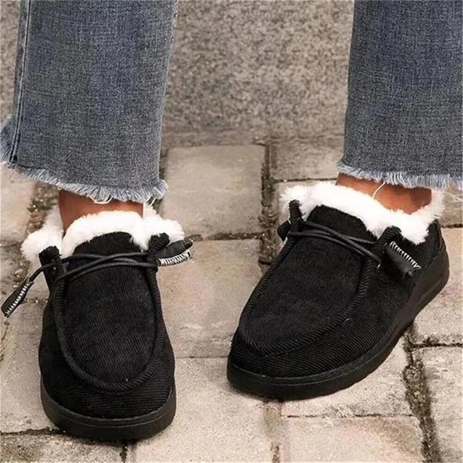 Ladmiple Winter Boots For Women Cute Snow Boots Fur Lined Warm Slip On Ankle Booties Outdoor Anti Slip Walking Shoes