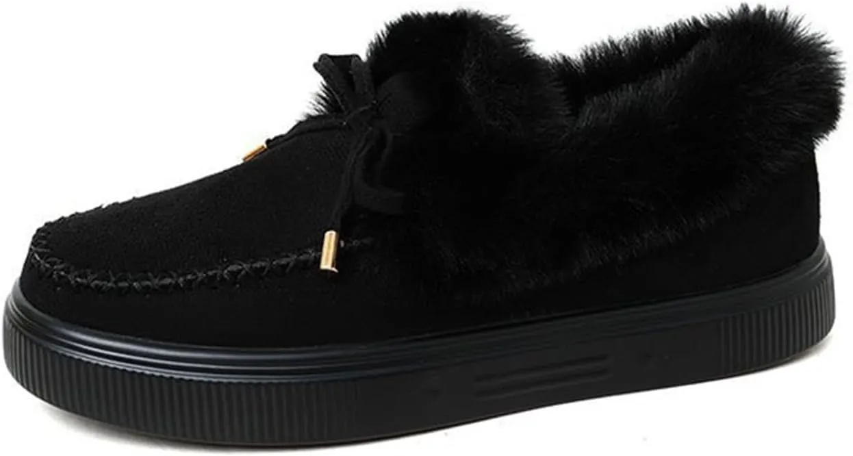 Ladmiple Winter Boots For Women Fashion Snow Boots Winter Shoes with Fur Lined Comfortable Warm Slip On Ankle Booties