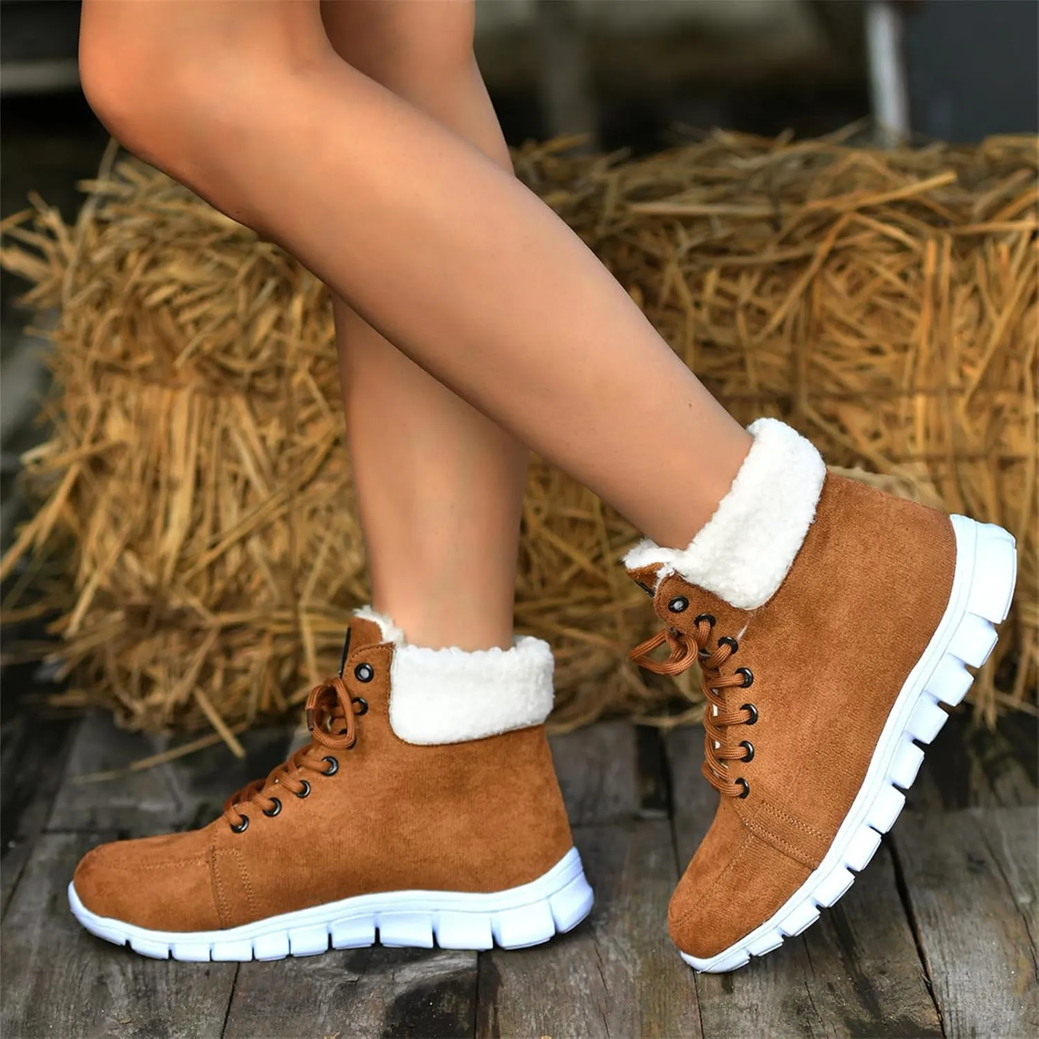 Ladmiple Winter Dress Boots For Women 2024 Snow Boots Slip on Insulated Fur Lined Lightweight Cold Weather Warm Ankle Booties