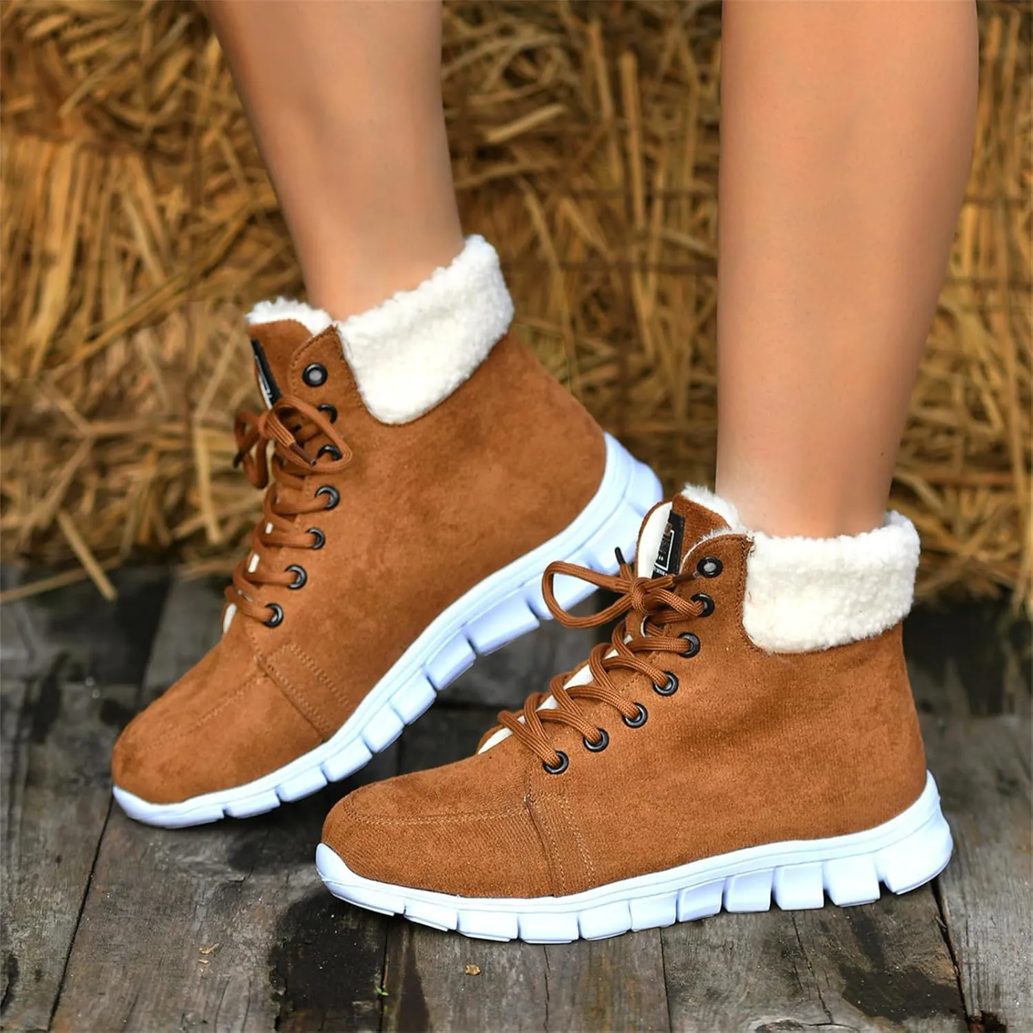 Ladmiple Winter Dress Boots For Women 2024 Snow Boots Slip on Insulated Fur Lined Lightweight Cold Weather Warm Ankle Booties