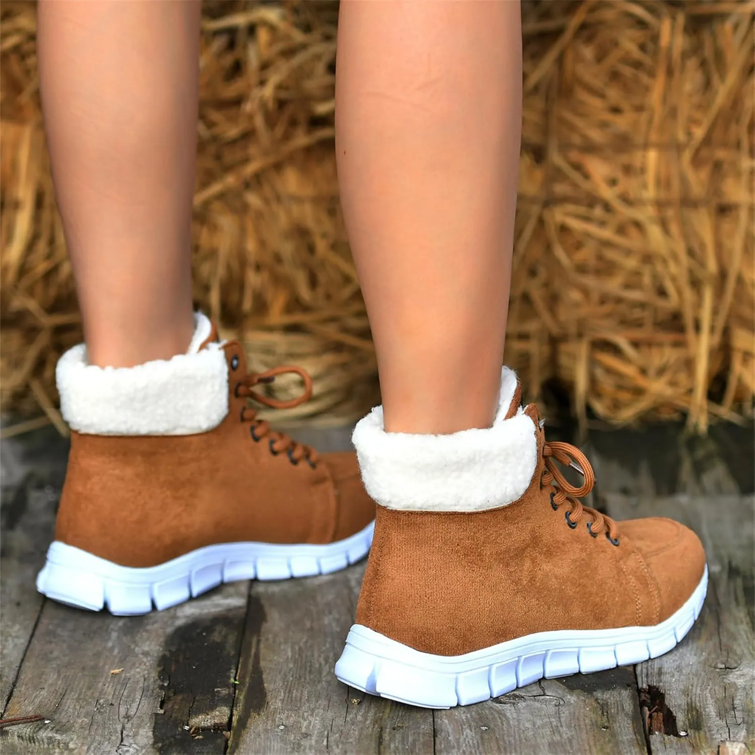 Ladmiple Winter Dress Boots For Women 2024 Snow Boots Slip on Insulated Fur Lined Lightweight Cold Weather Warm Ankle Booties