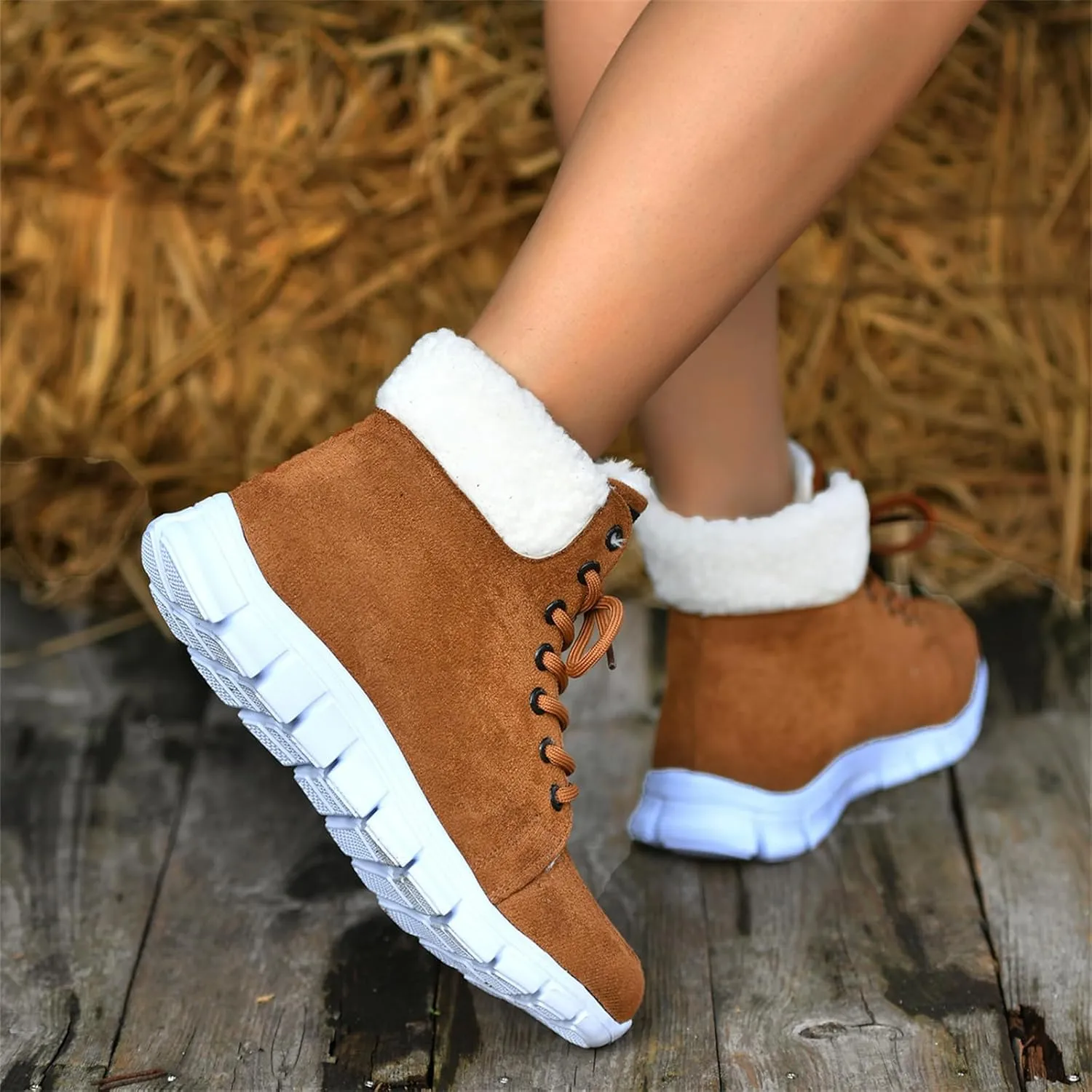 Ladmiple Winter Dress Boots For Women 2024 Snow Boots Slip on Insulated Fur Lined Lightweight Cold Weather Warm Ankle Booties