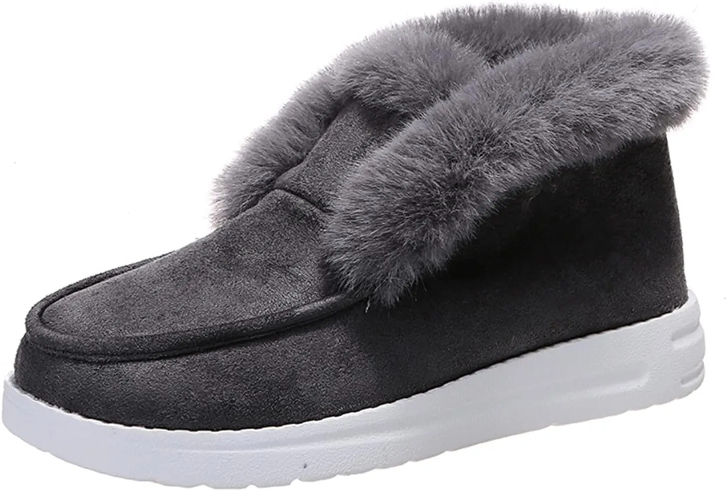 Lausiuoe Winter Boots For Women Fashion 2022 Women Fluffy Fuzzy Slipper Ankle Boots Soft Cozy Memory Foam Midcalf Booties Indoor House Outdoor Pull on Shoes Fashion Sneaker Casual Walking Shoes