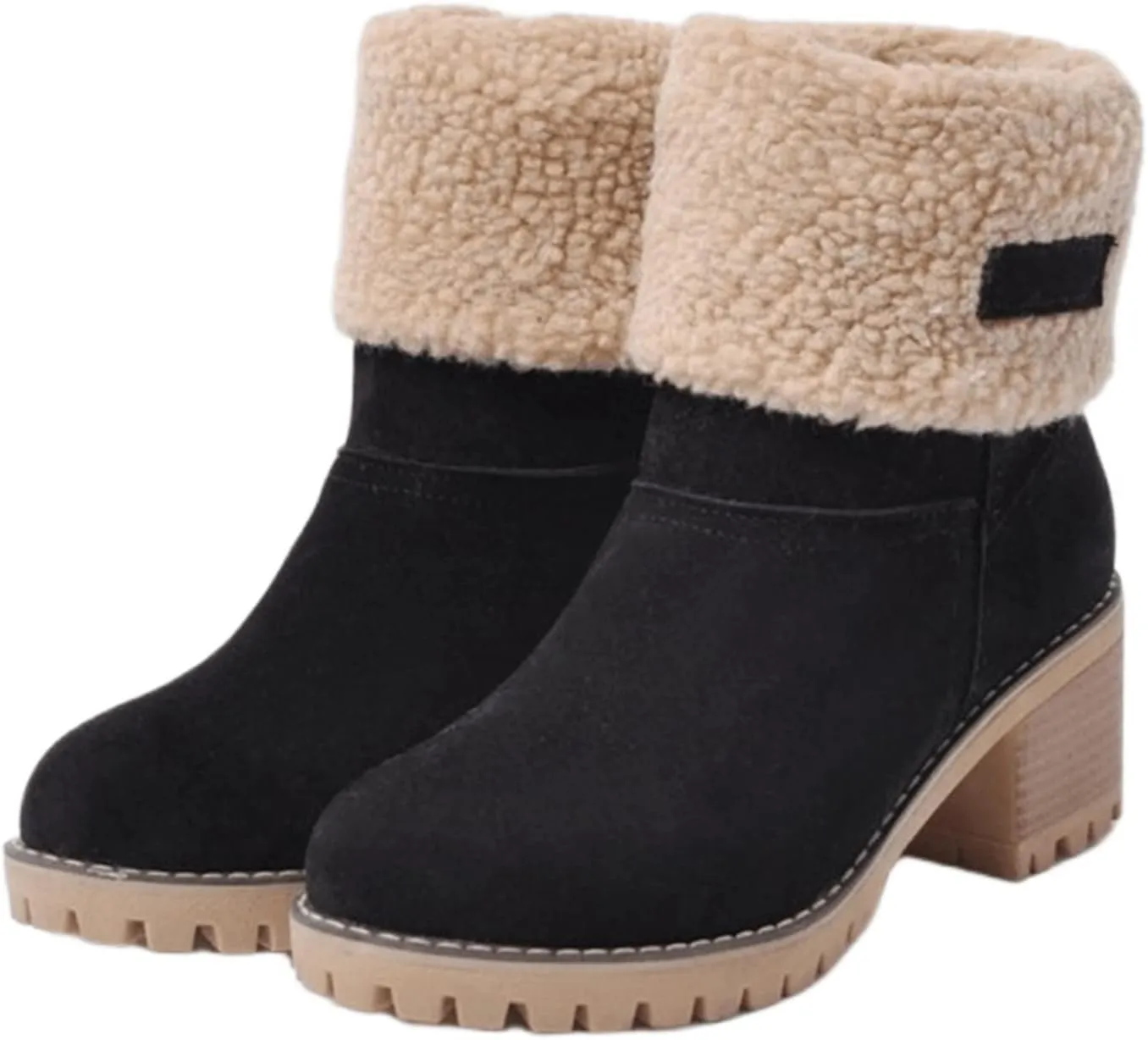Lausiuoe Winter Boots For Women Fashion 2022 Womens Warm Fur Lined Snow Outdoor Booties Casual Trendy Comfortable Fuzzy Shoes