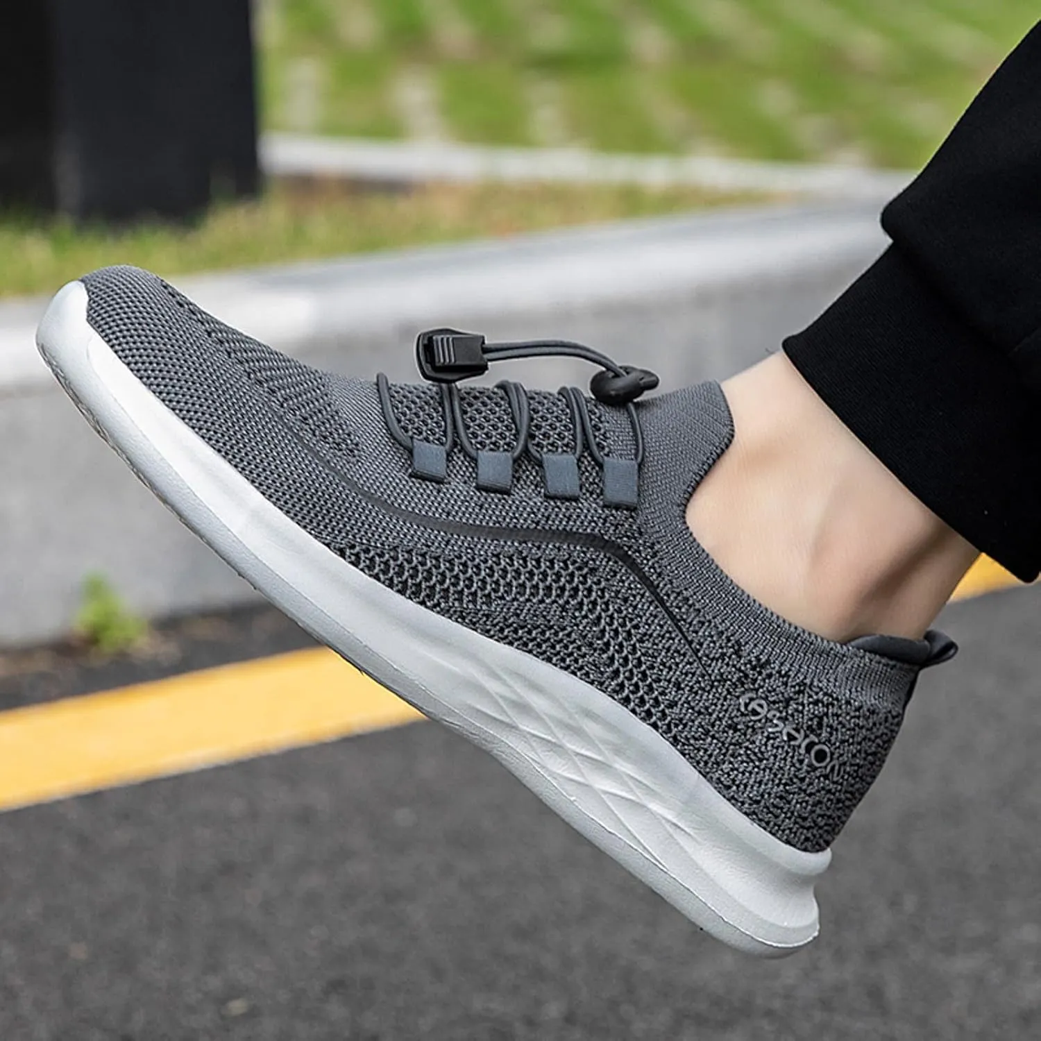 Lightweight Arch Support Sneakers for Men Lace Up Lightweight Breathable Fashion Sneaker Comfort Jogging Shoes