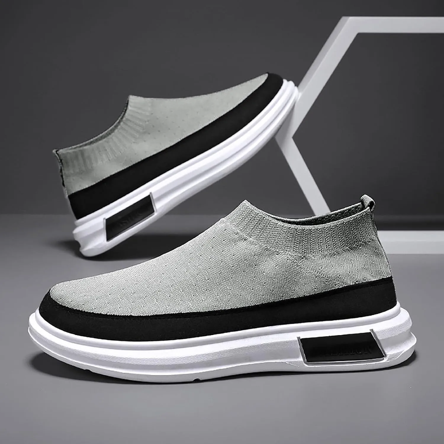 Lightweight Shoes Men Thick Sole Breathable Casual Shoes Breathable Non Slip Cloth Single Casual Fashion