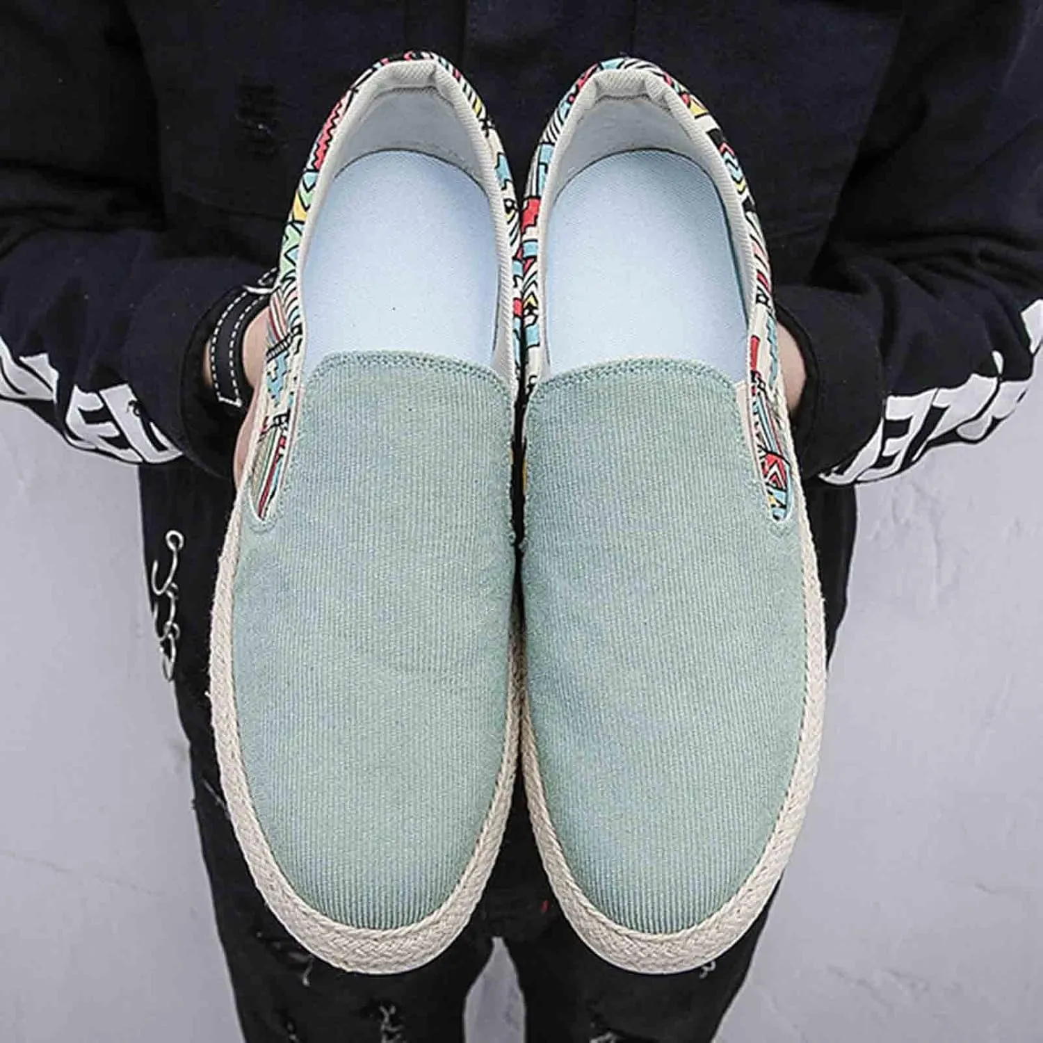 Lightweight Shoes Men's Casual Low Boots Canvas Slip On Shoes in Spring and Summer