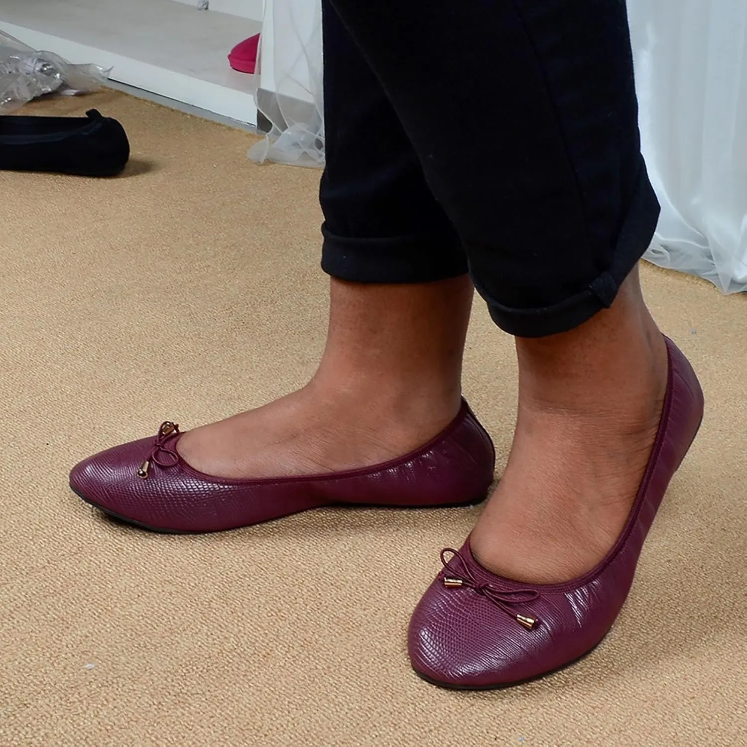 Loafers for Women Women's Fashion Bow Casual Ballet Pointed Toe Shoes Work Shoes